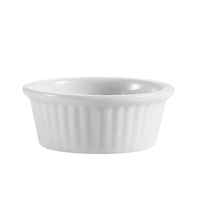 CAC China RKF-105 0.5 Oz. Super White Porcelain Round Fluted Ceramic RKF Ramekin (6 Dozen Per Case)