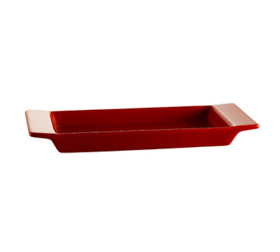 CAC China F-2S-R Red Porcelain Rectangular Fortune Tray (2 Dozen Per Case)
