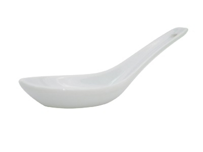 CAC China CN-40 Super White Porcelain Accessories Soup Spoon (6 Dozen Per Case)