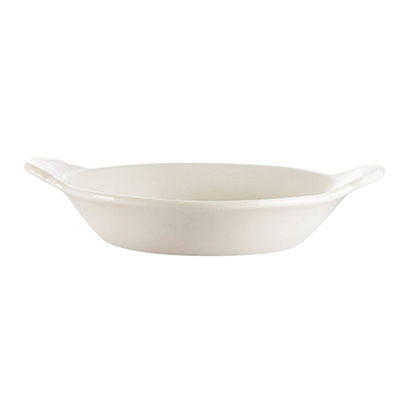 CAC China COA-12-W 12 Oz. American White Ceramic Oval Welsh Rarebit Baking Dish (3 Dozen Per Case)