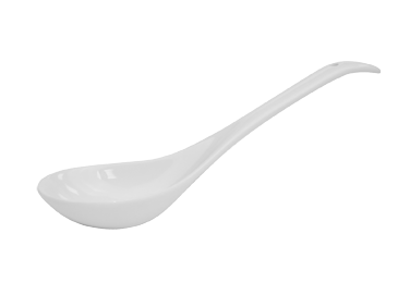 CAC China LN-SP9 1.5 Oz. Super White Porcelain Lion Head Soup Spoon (3 Dozen Per Case)