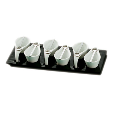 CAC China PTP-6- Super White Porcelain Party Collection Tasting Cup Set (8 Set Per Case)