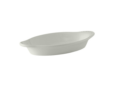 Tuxton BWN-120 12 Oz. Ceramic White Oval Welsh Rarebit (1 Dozen)