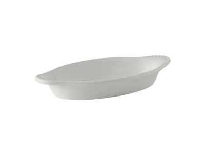 Tuxton BWN-120 12 Oz. Ceramic White Oval Welsh Rarebit (1 Dozen)