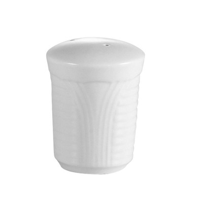 CAC China CRO-PS 2.5" Dia. Super White Porcelain Round Corona Pepper Shaker (4 Dozen Per Case)