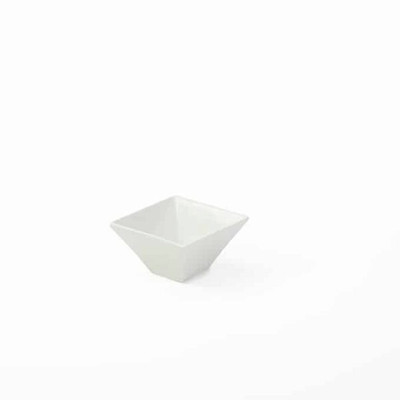 American Metalcraft SQB55 12 Oz. Porcelain White Square Prestige Bowl