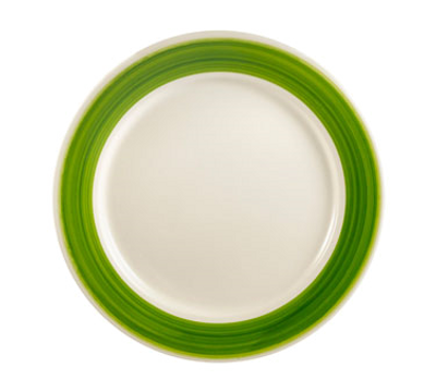 CAC China R-5-G 5.5&quot; Dia. Green Ceramic Round Rainbow Plate (3 Dozen Per Case)
