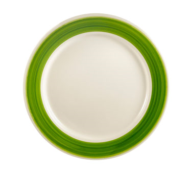 CAC China R-5-G 5.5" Dia. Green Ceramic Round Rainbow Plate (3 Dozen Per Case)