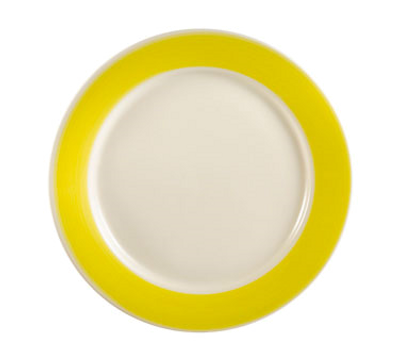 CAC China R-8-Y 9" Dia. Yellow Ceramic Round Rainbow Plate (2 Dozen Per Case)