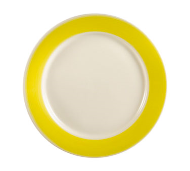 CAC China R-8-Y 9&quot; Dia. Yellow Ceramic Round Rainbow Plate (2 Dozen Per Case)