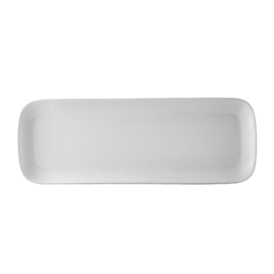CAC China OXF-C412 Bone White Porcelain Rectangular Oxford Long Tray (2 Dozen Per Case)