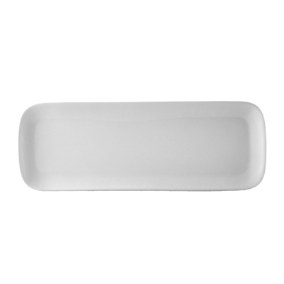 CAC China OXF-C412 Bone White Porcelain Rectangular Oxford Long Tray (2 Dozen Per Case)