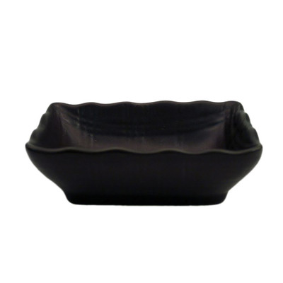 CAC China 666-32-BLK Black Ceramic Rectangular Japanese Style Sauce Dish (4 Dozen Per Case)