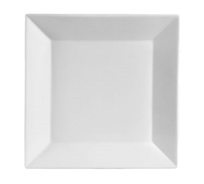 CAC China KSE-4 Super White Porcelain KingSquare Plate (6 Dozen Per Case)