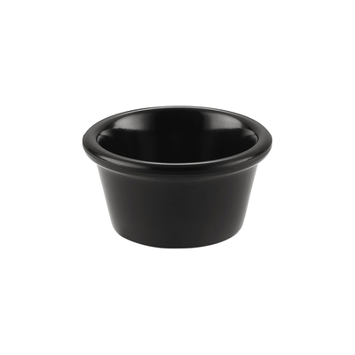 CAC China MRKF-2-BLK 2 Oz. Black Round Plastic Ramekin (8 Dozen Per Case)