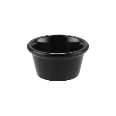 CAC China MRKF-2-BLK 2 Oz. Black Round Plastic Ramekin (8 Dozen Per Case)