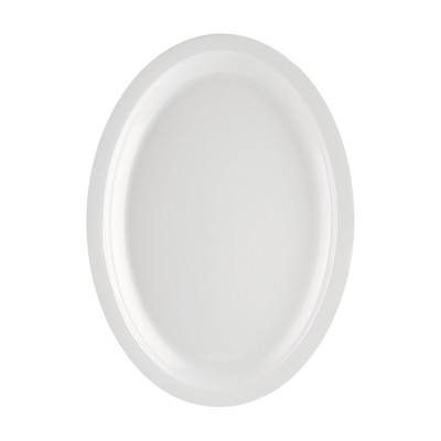 CAC China MLNC-14 White Plastic Oval Maxwell Platter (1 Dozen)