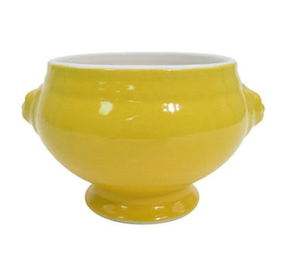 CAC China LN-15-Y 15 Oz. Super White Porcelain Lion Head Tureen or Bouillon (2 Dozen Per Case)