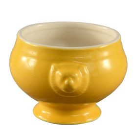 CAC China LN-15-Y 15 Oz. Super White Porcelain Lion Head Tureen or Bouillon (2 Dozen Per Case)