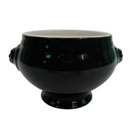 CAC China LN-15-BLK 15 Oz. Super White Porcelain Lion Head Tureen or Bouillon (2 Dozen Per Case)