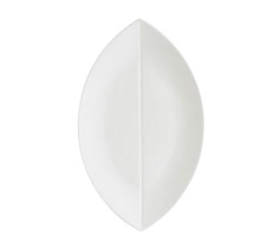 CAC China COL-V61 Super White Porcelain Free Form Flat Leaf Platter (1 Dozen)