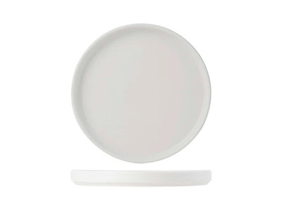 Tuxton VWAS064 6-1/2" Porcelain Matte White Round Plate (2 Dozen Per Case)