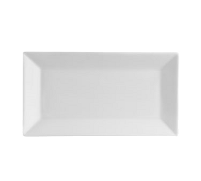 CAC China RE-RT12 American White Ceramic Rectangular RE Platter (2 Dozen Per Case)