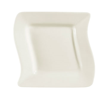CAC China SOH-8 American White Ceramic Square Soho Plate (2 Dozen Per Case)