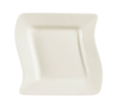 CAC China SOH-8 American White Ceramic Square Soho Plate (2 Dozen Per Case)