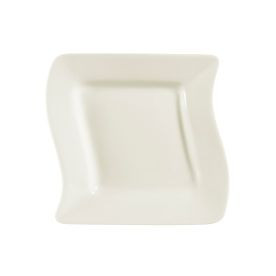 CAC China SOH-8 American White Ceramic Square Soho Plate (2 Dozen Per Case)