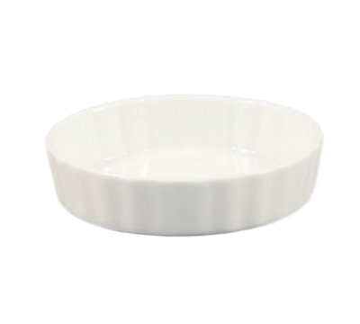 CAC China QCD-10 42 Oz. Super White Porcelain Round Quiche Baking Dish (1 Dozen)