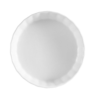 CAC China QCD-10 42 Oz. Super White Porcelain Round Quiche Baking Dish (1 Dozen)