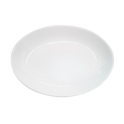CAC China RCN-102 Super White Porcelain Oval RCN Specialty Platter (1 Dozen)