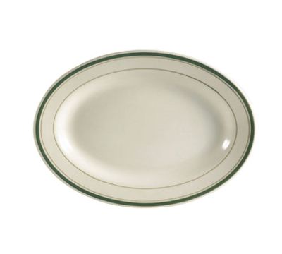 CAC China GS-33 American White Ceramic Oval Greenbrier Platter (3 Dozen Per Case)