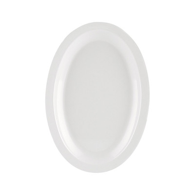 CAC China MLNC-12 White Plastic Oval Maxwell Platter (2 Dozen Per Case)