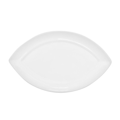 CAC China RCN-SW9 Super White Porcelain Free Form RCN Specialty Swallow Platter (3 Dozen Per Case)