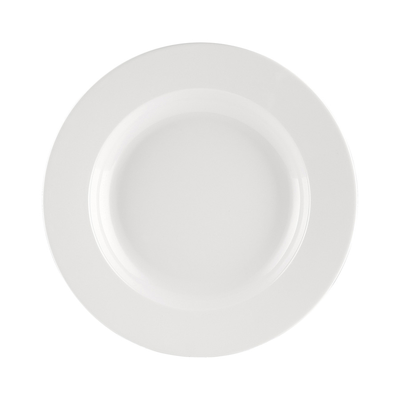 CAC China MLRN-120 12" Dia. White Plastic Round Maxwell Pasta Bowl (1 Dozen)