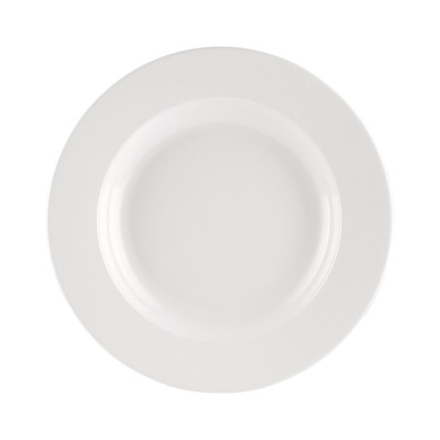 CAC China MLRN-120 12" Dia. White Plastic Round Maxwell Pasta Bowl (1 Dozen)