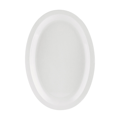 CAC China MLNC-13 White Plastic Oval Maxwell Platter (2 Dozen Per Case)