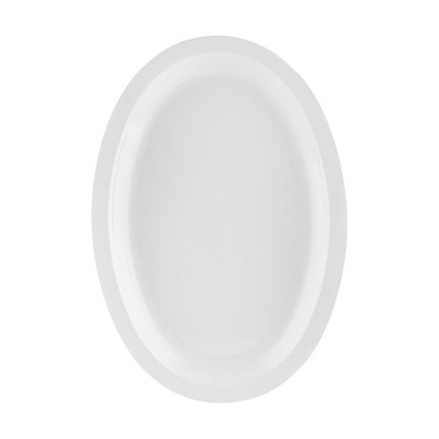 CAC China MLNC-13 White Plastic Oval Maxwell Platter (2 Dozen Per Case)