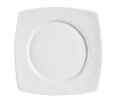 CAC China RCN-SQ5 Super White Porcelain Square Clinton Plate (3 Dozen Per Case)