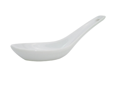 CAC China CN-41 Super White Porcelain Accessories Soup Spoon (6 Dozen Per Case)