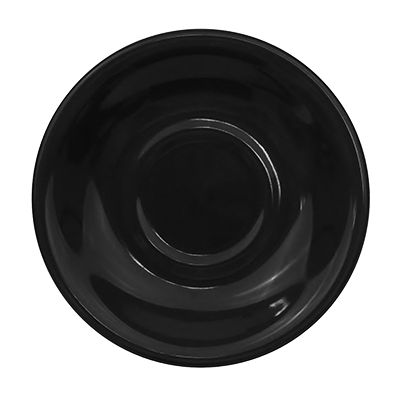 CAC China LV-2-BLK 6" Dia. Black Ceramic Round Las Vegas Saucer (3 Dozen Per Case)
