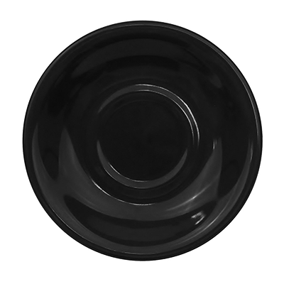CAC China LV-2-BLK 6" Dia. Black Ceramic Round Las Vegas Saucer (3 Dozen Per Case)