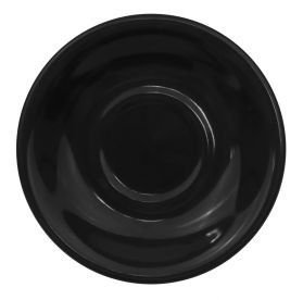 CAC China LV-2-BLK 6" Dia. Black Ceramic Round Las Vegas Saucer (3 Dozen Per Case)