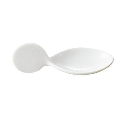 CAC China PTS-40 Super White Porcelain Oval Party Collection Tasting Spoon (10 Dozen Per Case)