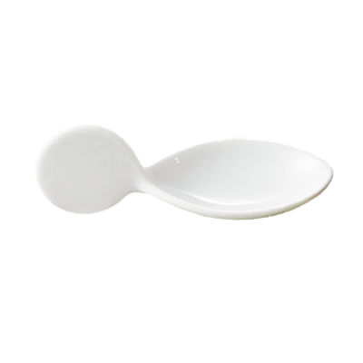 CAC China PTS-40 Super White Porcelain Oval Party Collection Tasting Spoon (10 Dozen Per Case)