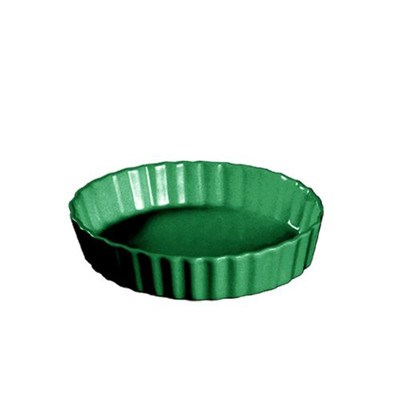 CAC China QCD-5-G 5.5 Oz. Green Ceramic Round Festiware Quiche Baking Dish (2 Dozen Per Case)