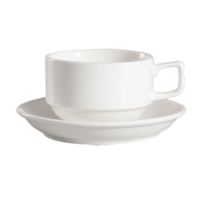 CAC China 101-2 5.5" Dia. Bone White Porcelain Round Lincoln Saucer (3 Dozen Per Case)