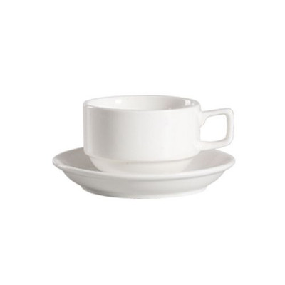 CAC China 101-2 5.5" Dia. Bone White Porcelain Round Lincoln Saucer (3 Dozen Per Case)